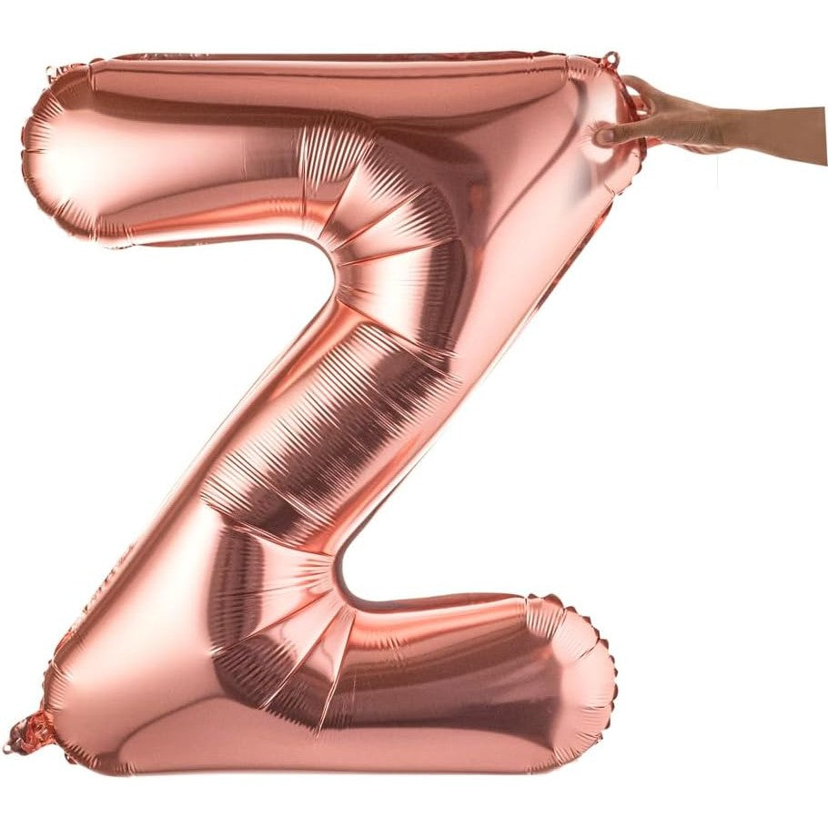 Balon Folie Metalizata Litera Z, 80 Cm, Umflati Cu Heliu Sau Aer, Ambalaj Individual, Pai Inclus, Rose Gold - vivimall.ro