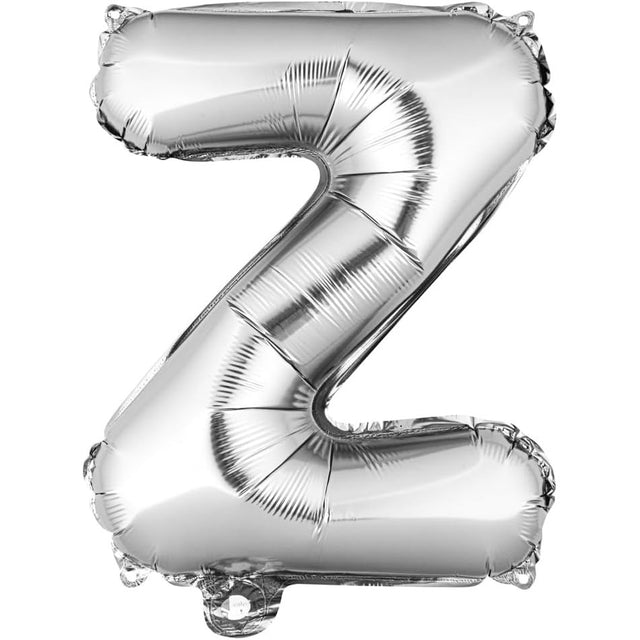 Balon Folie Metalizata Litera Z, Vivimall, 80 cm, Umflati cu Heliu sau Aer, Ambalaj Individual, Pai inclus, Argintiu - vivimall.ro