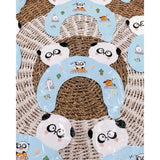Balon din Folie Metalizata, Vivimall, Tip Coronita cu Urechi, Model Panda Mirat, Ambalaj Individual, Pai Inclus, Umflare cu Aer sau Heliu, 30 x 27 cm, Bleu - vivimall.ro