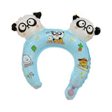 Balon din Folie Metalizata, Vivimall, Tip Coronita cu Urechi, Model Panda Mirat, Ambalaj Individual, Pai Inclus, Umflare cu Aer sau Heliu, 30 x 27 cm, Bleu - vivimall.ro