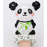 Balon din Folie Metalizata, Vivimall, Figurine Animalute, Tip Bratara, Model Panda, 13 x 35 cm, Ambalaj Individual, Pai Inclus, Umflare cu Aer sau Heliu, Alb/Negru - vivimall.ro
