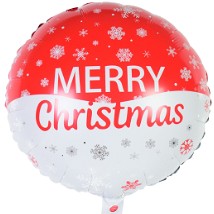 Balon folie Merry Christmas roșu, dimensiuni 44,5x53cm, decorațiune Crăciun, vedere frontală