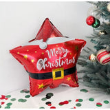 Balon Stea, Flippy, din Folie de Aluminiu, Tema Craciun Merry Christmas, 45 x 45 cm, Rosu - vivimall.ro