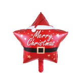 Balon Stea, Flippy, din Folie de Aluminiu, Tema Craciun Merry Christmas, 45 x 45 cm, Rosu - vivimall.ro