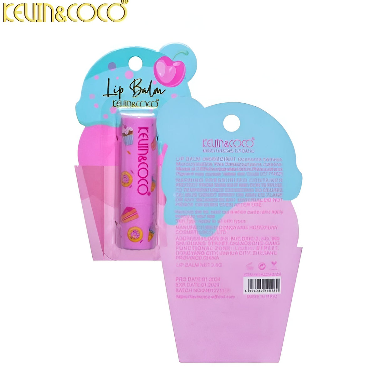 Balsam De Buze, Kevin&Coco, Cookies, Hidratare, Catifelare, Cremos, 13.5X7.5X2 Cm, Albastru - vivimall.ro