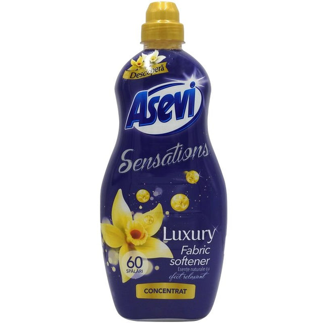 Balsam concentrat pentru rufe Asevi Sensations Luxury, flacon 1,44 litri, 60 spălări, vedere frontală