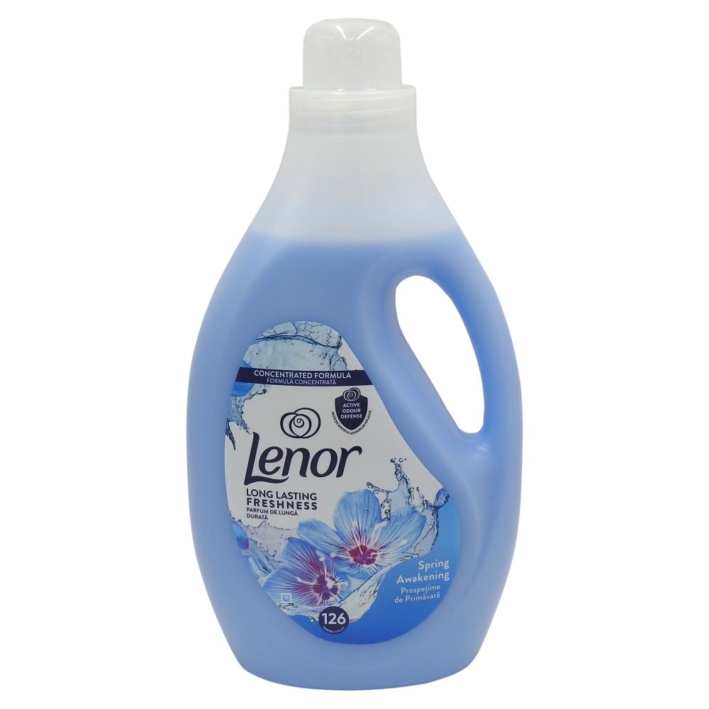 Balsam de rufe Lenor Spring Awakening 2650 ml, formula Long Lasting Freshness, 126 spălări, flacon alb-mov