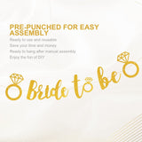 Banner Bride To Be, Vivimall, Dimensiune 30x20 cm, Rola de Ata Inclusa, Tematica Nunta, Decoratiune Party, Auriu - vivimall.ro