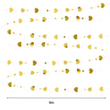 Banner cu Inimioare, Vivimall, Tip Franjuri, 4 m, Rola de Ata Inclusa, Auriu/Alb - vivimall.ro