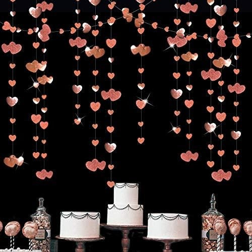 Banner Cu Inimioar Cu Sclipici Tip Franjur | PartyGlam - vivimall.ro