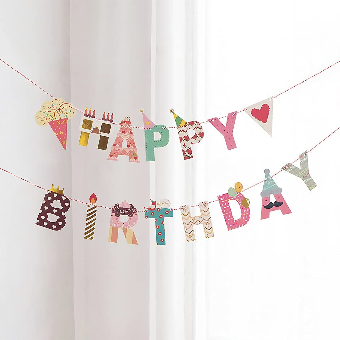 Banner Happy Birthday 100x200 cm, Vivimall, Rola de Ata Inclusa, Tematica Candy, Multicolor - vivimall.ro