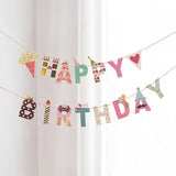 Banner Happy Birthday 100x200 cm, Vivimall, Rola de Ata Inclusa, Tematica Candy, Multicolor - vivimall.ro