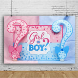 Banner pentru Petrecere, Vivimall, Model Girl or Boy, Tematica Gender Reveal, 150 x 100 cm, Albastru Roz - vivimall.ro