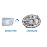 Bar gonflabil/Suport de pahare plutitor, Vivimall, cu 8 compartimente, pompa inclusa, PVC, Gri, 25x18,5x4 cm - vivimall.ro