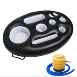 Bar gonflabil/Suport de pahare plutitor, Vivimall, cu 9 compartimente, pompa inclusa, PVC, Negru, 25x18,5x4 cm - vivimall.ro