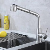 Baterie Bucatarie Cu Dus Extractibil Starke Cf019, Monocomanda, Inox, Cartus Ceramic - vivimall.ro