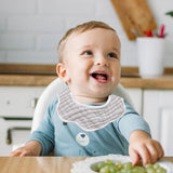 Baveta Tip Floare, Vivimall, din Bumbac, pentru Copii 0-12 Luni, Rezistenta la apa, 8 Straturi, Model Tricotat cu Cirese, 26 x 29 cm, Alb - vivimall.ro