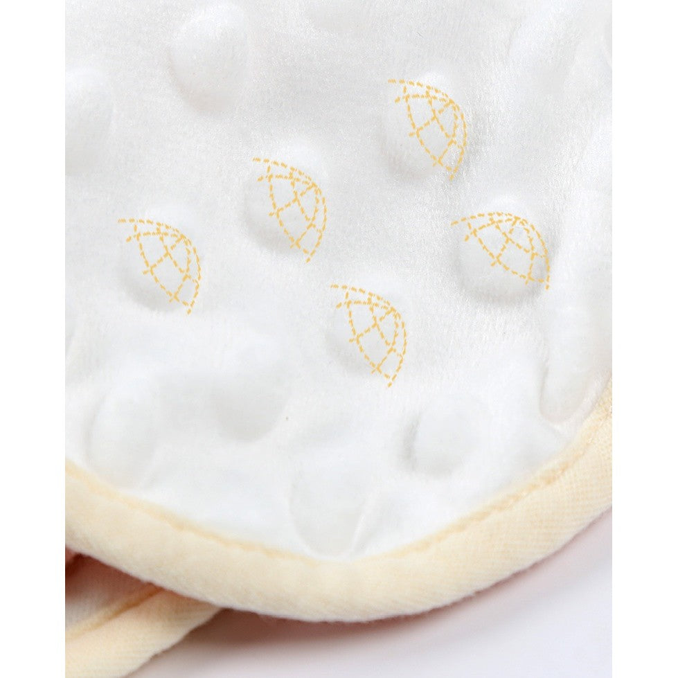 Baveta Tip Floare, Vivimall, din Bumbac, pentru Copii 0-12 Luni, Rezistenta la apa, cu Capse, Model Curcubeu, 26 x 29 cm, Alb - vivimall.ro