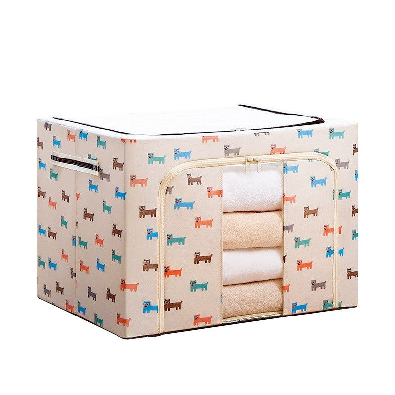 Cutie De Depozitare, Pliabilă, Cu Fermoar, Textil, Cadru Metalic, Suport Bază Stabil, Din Plastic - vivimall.ro