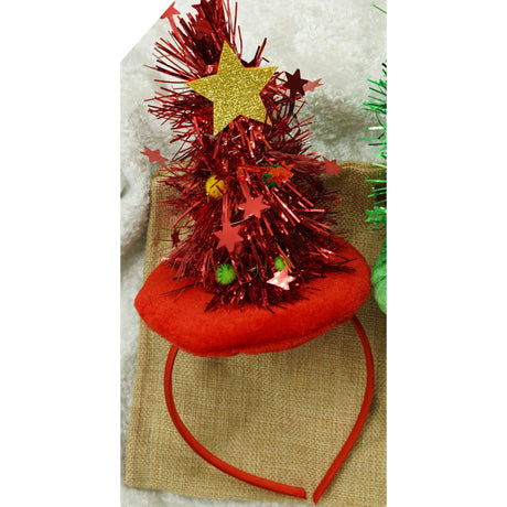 Bentita/cerc brad de Craciun, culoare rosie, marime standard, Vivimall - vivimall.ro