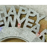 Bentita/cerc Happy Newyear, culoare gri metalic, marime standard, Vivimall - vivimall.ro