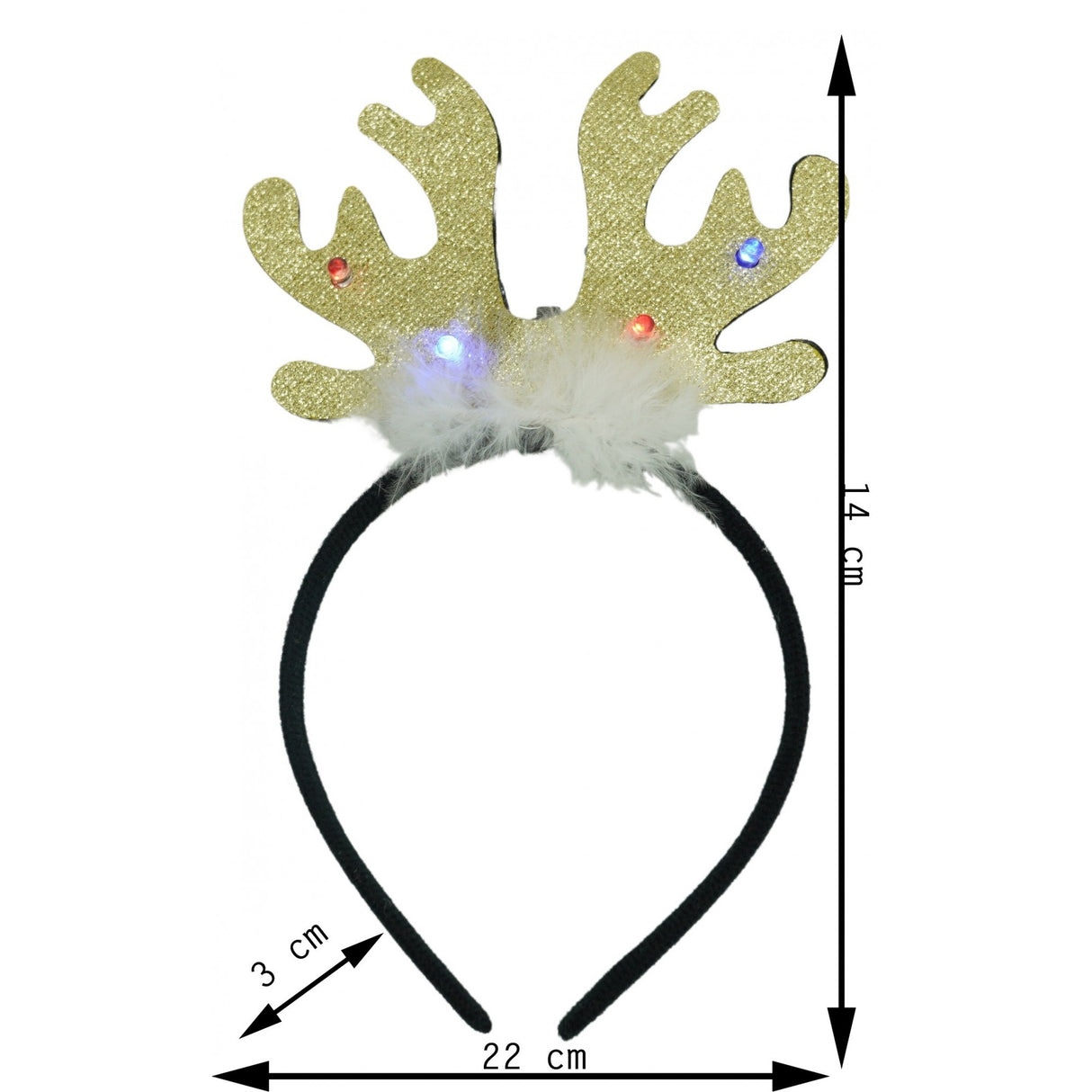 Bentita/cerc ren de Craciun, culoare negru cu auriu, marime standard, Vivimall - vivimall.ro