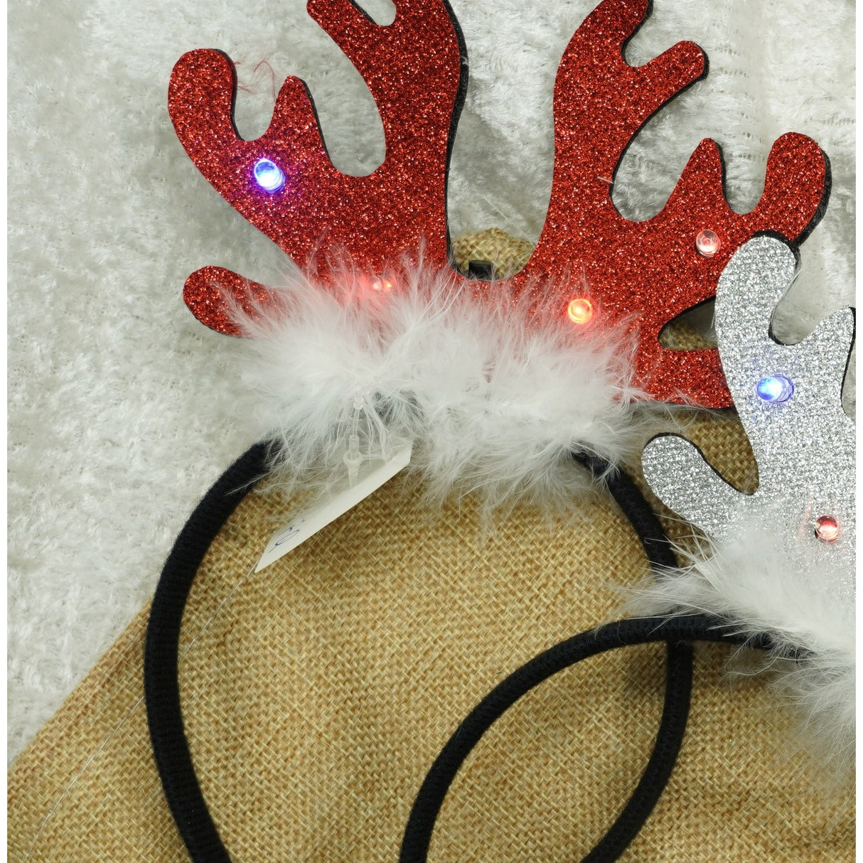 Bentita/cerc ren de Craciun, culoare negru cu rosu, marime standard, Vivimall - vivimall.ro