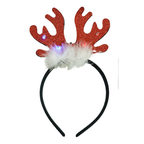 Bentita/cerc ren de Craciun, culoare negru cu rosu, marime standard, Vivimall - vivimall.ro