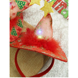 Bentita/cerc tip palarie de Craciun, culoare rosie cu led, marime standard, Flippy - vivimall.ro