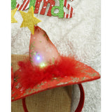 Bentita/cerc tip palarie de Craciun, culoare rosie cu led, marime standard, Flippy - vivimall.ro