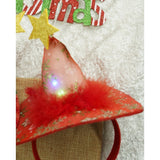 Bentita/cerc tip palarie de Craciun, culoare rosie cu led, marime standard, Flippy - vivimall.ro