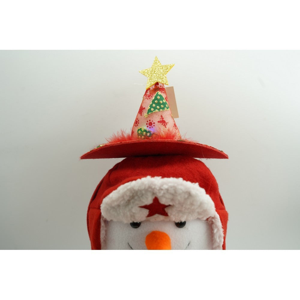 Bentita/cerc tip palarie de Craciun, culoare rosie cu led, marime standard, Flippy - vivimall.ro