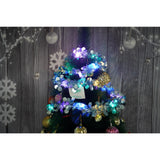 Beteala Craciun cu LED, Albastra, model cu paiete rotunde, 2 m x 5 cm, PVC, Sir, Artificiala, Vivimall - vivimall.ro