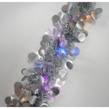 Коледна тенделка с LED, сребърна, PVC, нишка, изкуствена