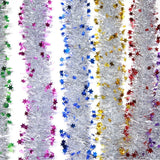 Beteala de Craciun cu LED, Vivimall, 2 m, 5 cm Grosime, din PVC, Model cu Stelute, Artificiala, Mov/Argintiu - vivimall.ro