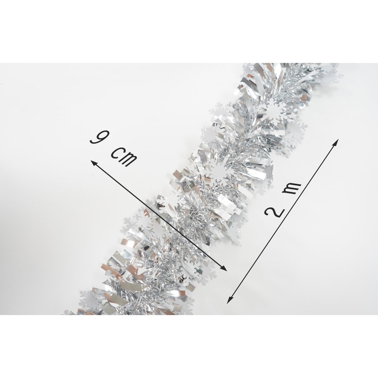 Beteala Craciun, Flippy, argintiu, marimea:  2 m x 9 cm x 9 cm material:folie PVC, interior/exterior - vivimall.ro