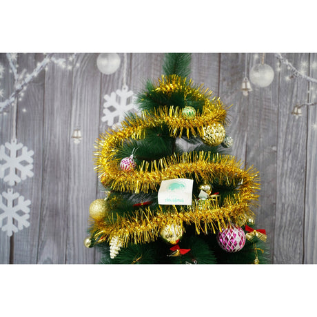 Beteala Craciun, Vivimall, aur, marimea: 2 m x 8 cm material:folie PVC, interior/exterior - vivimall.ro