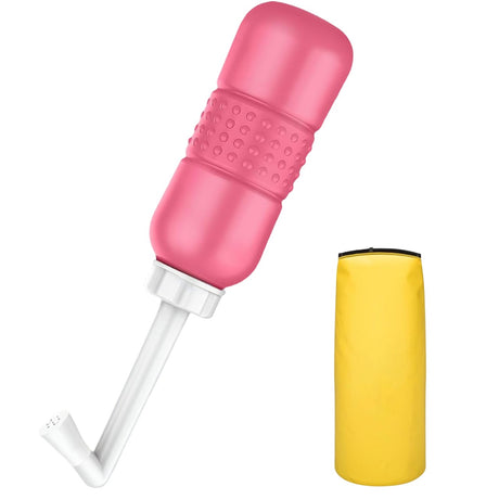 Bideu Portabil Pentru Igiena Intima, Pentru Postpartum/ Postoperator, 450 Ml, Cu Capac Si Husa Galbena, 29.5X7 Cm, Culoare Recipient - vivimall.ro