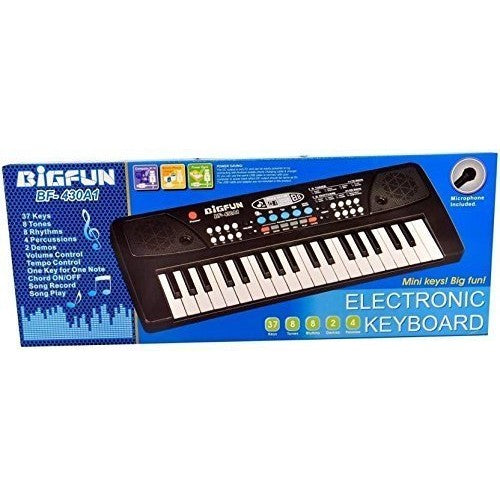 Orga Electronica cu Microfon, Vivimall, 37 Chei, din Plastic, Efecte Muzicale, Inregistrare Sunet, 43 x 16 x 5.4 cm, Negru - vivimall.ro