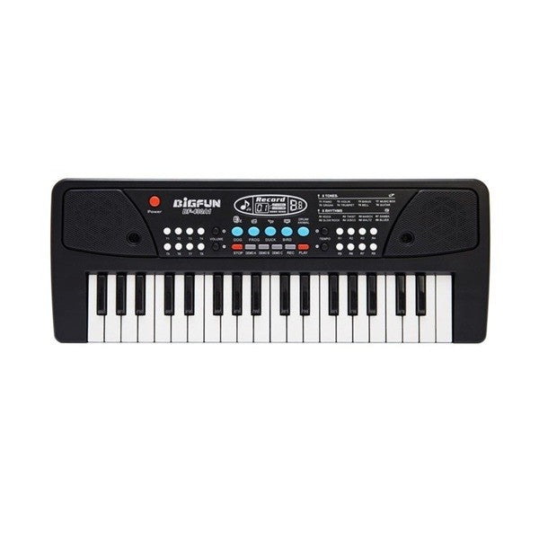 Orga Electronica cu Microfon, Vivimall, 37 Chei, din Plastic, Efecte Muzicale, Inregistrare Sunet, 43 x 16 x 5.4 cm, Negru - vivimall.ro