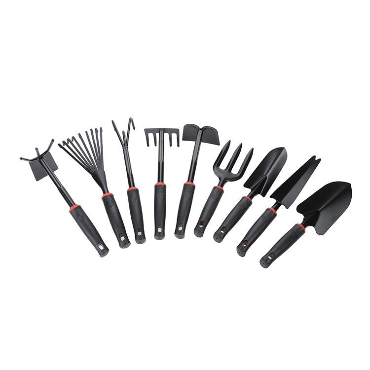 Set 9 Unelte De Gradina Pentru Plantare Prelucrare Sol Si Ingrijire Plante, Material Pvc Si Cardboard, 25 X 14.5 Cm, Negru - vivimall.ro