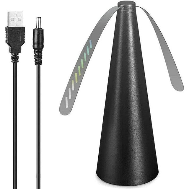 Ventilator Exterior, Vivimall, Repelent pentru Muste/Tantari, Cablu USB, Slot Baterii, 9 x 9 x 20 cm, Negru - vivimall.ro