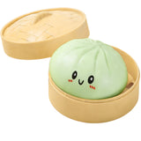 Jucarie Antistres, Flippy, Squishy Gigant,Model Galusca, Minge Interactiva, cu Revenire Lenta, Include Cosulet Steamer, 8.5 cm, Verde - vivimall.ro