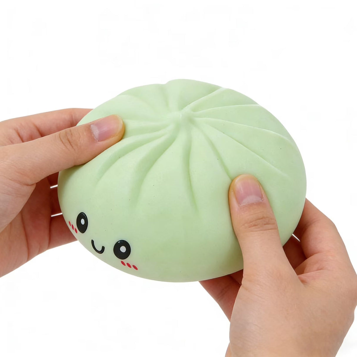 Jucarie Antistres, Flippy, Squishy Gigant,Model Galusca, Minge Interactiva, cu Revenire Lenta, Include Cosulet Steamer, 8.5 cm, Verde - vivimall.ro