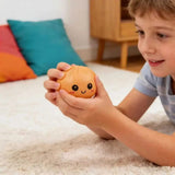Jucarie Antistres, Flippy, Squishy Gigant,Model Galusca, Minge Interactiva, cu Revenire Lenta, Include Cosulet Steamer, 8.5 cm, Galben - vivimall.ro