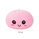 Jucarie Antistres, Flippy, Squishy Gigant,Model Galusca, Minge Interactiva, cu Revenire Lenta, Include Cosulet Steamer, 8.5 cm, Roz - vivimall.ro