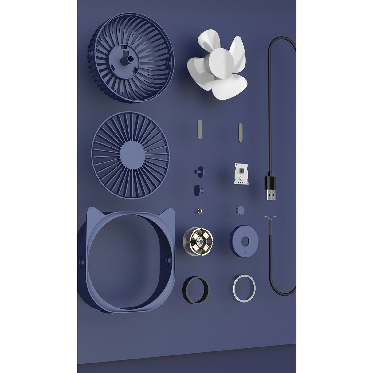 Mini Ventilator Pentru Birou Cu Usb, Rotire 360 Grade, 3 Viteze, 13.5 X 12,8 Cm - vivimall.ro