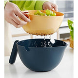 Bol Cu Doua Straturi, Pentru Fructe, Legume, Cu Cos De Scurgere A Apei, 2L, Din Abs+Pp, 29.9 X 22.5 X 11.8 Cm, Albastru-Portocaliu - vivimall.ro