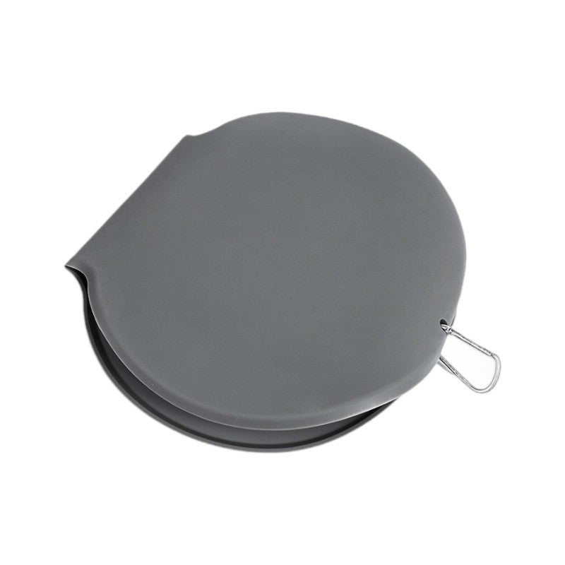 Bol Dublu pentru Animalul de Companie, Vivimall, din Silicon, Pliabil, Inaltime Reglabila, Antialunecare, 42 x 21 x 5 cm, Gri - vivimall.ro