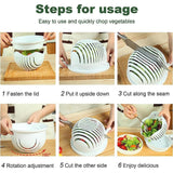Bol Feliator Pentru Salata, Castron Multifunctional Pentru Legume Si Fructe, Pentru Spalat Si Taiat Legumele, Cu Scurgere Si Tocator, Ergonomic, Protectie Pentru Maini, 21X18.5X11.5 Cm - vivimall.ro